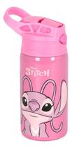 Garrafa Infantil Angel Stitch Disney Aço Inox 500Ml Com Alça