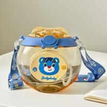 Garrafa Infantil Bebe com Tampa e Canudo e Alça Fofinho Rosquinha