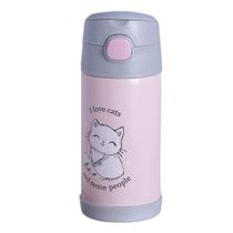 Garrafa Infantil Canudo 400Ml - I Love Cats - Zc 10071954 - Zona Criativa