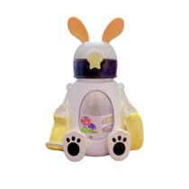 Garrafa Infantil Coelhinho 550Ml Com Alça E Canudo - Branco