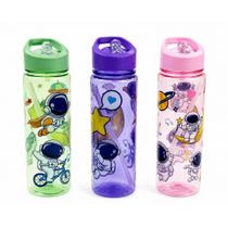 Garrafa Infantil com Canudo Astronauta 770ml Cores Sortidas
