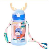 Garrafa Infantil com Canudo e Alça Ajustável 500ml Tampa com Vedação Tudo em Caixa Garrafa Infantil com Canudo e Alça Ajustável 500ml Tampa com Vedação Tudo em Caixa