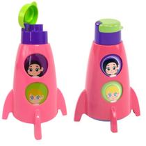 Garrafa Infantil de Foguete para Suco e Refrigerante Rosa - Kit com 2 Garrafa Infantil de Foguete para Suco e Refrigerante Rosa - Kit com 2