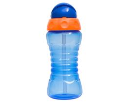 Garrafa Infantil Garrafinha Fresh 300mL Azul Marinho Com Canudo Retrátil Silicone E Tampa Buba