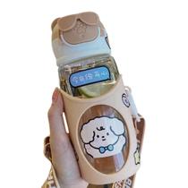 Garrafa Infantil Garrafinha Squeeze Canudo Silicone Retrátil Antivazamento Com Alça Escolar Passeio