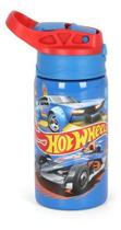 Garrafa Infantil Meninos Hot Wheels Aço Inox 500ml C/ Alça - Luxcel