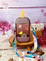 Garrafa Infantil Plástica Picolé Alça Decorada 400ml Ice Cream Bottle Garrafa Infantil Plástica Picolé Alça Decorada 400ml Ice Cream Bottle