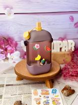 Garrafa Infantil Plástica Picolé Alça Decorada 400ml Garrafa Infantil Plástica Picolé Alça Decorada 400ml