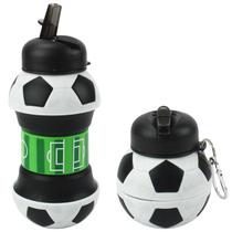 Garrafa Infantil Silicone Retrátil Dobrável Bola De Futebol