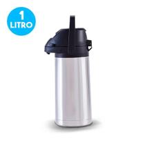 Garrafa Inox Com Ampola De Vidro E Bomba 1 Litro Café Chá - MOUNT