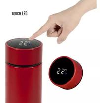 Garrafa Isotérmica Aço Infusor Visor Touch Led 500ml Vermelho