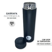 Garrafa Isotérmica Água ou Café Inox Com Sensor de Temperatura 500ml Preto