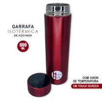 Garrafa Isotérmica Com Led Em Aço Inox 500Ml - Vermelha - Home & More