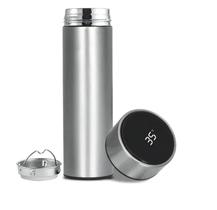 Garrafa Isotérmica Térmica Aço Inox Led temperatura 500ML Inox Prata