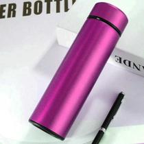 Garrafa Isotérmica Térmica Aço Inox Led temperatura 500ML Rosa Pink