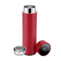 Garrafa Isotérmica Térmica Aço Inox Led temperatura 500ML Vermelha