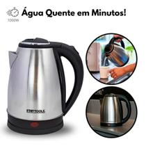 Garrafa Jarra Elétrica 2 Litros Aço Inox 127V Água Quente Rápida e Prática para Família Café, Chá, Sopa, Macarrão Instantâneo