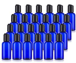Garrafa JUVITUS azul cobalto Boston Round PET 60 ml (pacote com 24)