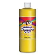 Garrafa lavável de tinta amarela têmpera Cra-Z-Art de 946 ml Garrafa lavável de tinta amarela têmpera Cra-Z-Art de 946 ml
