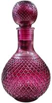 Garrafa Licoreira de Vidro Redonda Tampa Classic Color Vintage Bebida Whisky Licor Conhaque 1 Litro