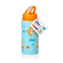Garrafa Lillo Infantil Inox 350ml Raposinha Bebedor Retrátil Silicone 3+ Anos