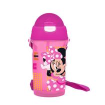 Garrafa Líquido Canudo Infantil 500Ml Minnie