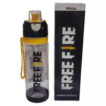 Garrafa Lock Free Fire Dom Pisante Plástica Com Trava 600ml - Piticas