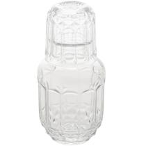 Garrafa Lyor 500ml Moringa Vidro Cristal Sortido com Copo Tampa 145ml Água Bebidas