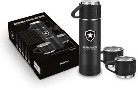 Garrafa metal vacuum c/3 canecas - botafogo - brasfoot Garrafa metal vacuum c/3 canecas - botafogo - brasfoot