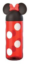 Garrafa Minnie Garrafinha Infantil Com Tampa e Orelhinhas 320ml 3D Sem Canudo