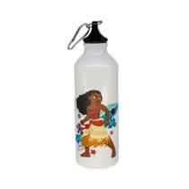 Garrafa Moana Princesas Disney Zona Criativa Cute Alumínio com Mosquetão Rosca 500ml Água Escritório Academia Caminhada
