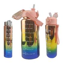 Garrafa Motivacional Metalica Kit 3 Metalica Agua Cha Treino Academia Viagem Passeio 2 Litros 900Ml 300Ml Garrafa Motivacional Metalica Kit 3 Metalica Agua Cha Treino Academia Viagem Passeio 2 Litros 900Ml 300Ml