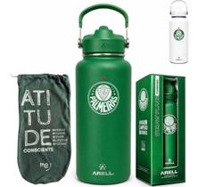 Garrafa Palmeiras Térmica Arell Premium Original 946ml - Kit Kit Palmeiras 01