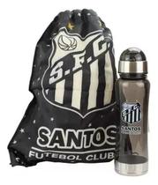 Garrafa para água acompanha uma mochila do Santos Futebol Academia Jogo