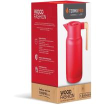 Garrafa Para Café Termopro Wood Fashion 1 Litro Vermelho