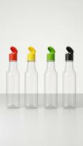 Garrafa PET 60ml Molho Condimento Tampa Flip Top 100 un.