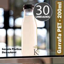 Garrafa Pet cristal transparente 200ml 30unid galvanotek, com tampa lacre