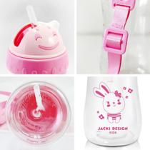 Garrafa Pink Com Canudo Infantil 460Ml Pimpolho