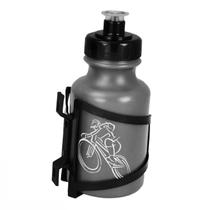 Garrafa Plast Squeeze Prata Com Suporte 500Ml