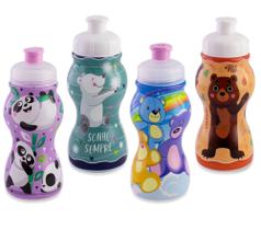 Garrafa Plástica 250ml (Avulsa) Squeeze Sleeve Estampas e Cores Sortidas Plasduran Ref. 470351