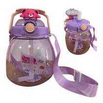 Garrafa Plástica Infantil Animais com canudo 1.300ml Cores Garrafa Plástica Infantil Animais com canudo 1.300ml Cores