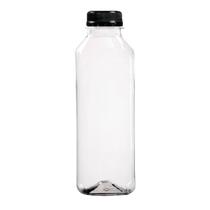 Garrafa Plástica Quadrada 500ml com Tampa com Lacre - Fardo com 100 Unidades