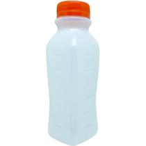 Garrafa plastica quadrada branca 300ml c/100 com tampa - MULTIPLAST