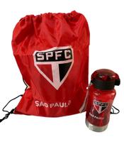 Garrafa Plástica São Paulo F. C. 450ml Com Base Em Inox + Mochila - Licenciado