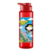 Garrafa Plástica Squeeze Mulher Maravilha Funko Vermelha 750ml Coleção Liga Da Justiça BPA Free