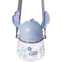 Garrafa Plástica STITCH Lúdica FLIP Automática 1,1L com Canudo e ALÇA