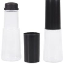 Garrafa Plástica Super Garrafa com Copo 420ML Preta - 2 em 1 Prática e Funcional