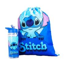 Garrafa Plástico 450 Ml Mochila Sacola Stitch Aloha Disney