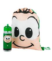 Garrafa Plástico 450ml Com Mochila Tipo Saco Cebolinha Turma Da Mônica