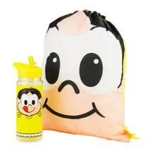 Garrafa Plástico 450ml Com Mochila Tipo Saco Magali - Turma Da Mônica